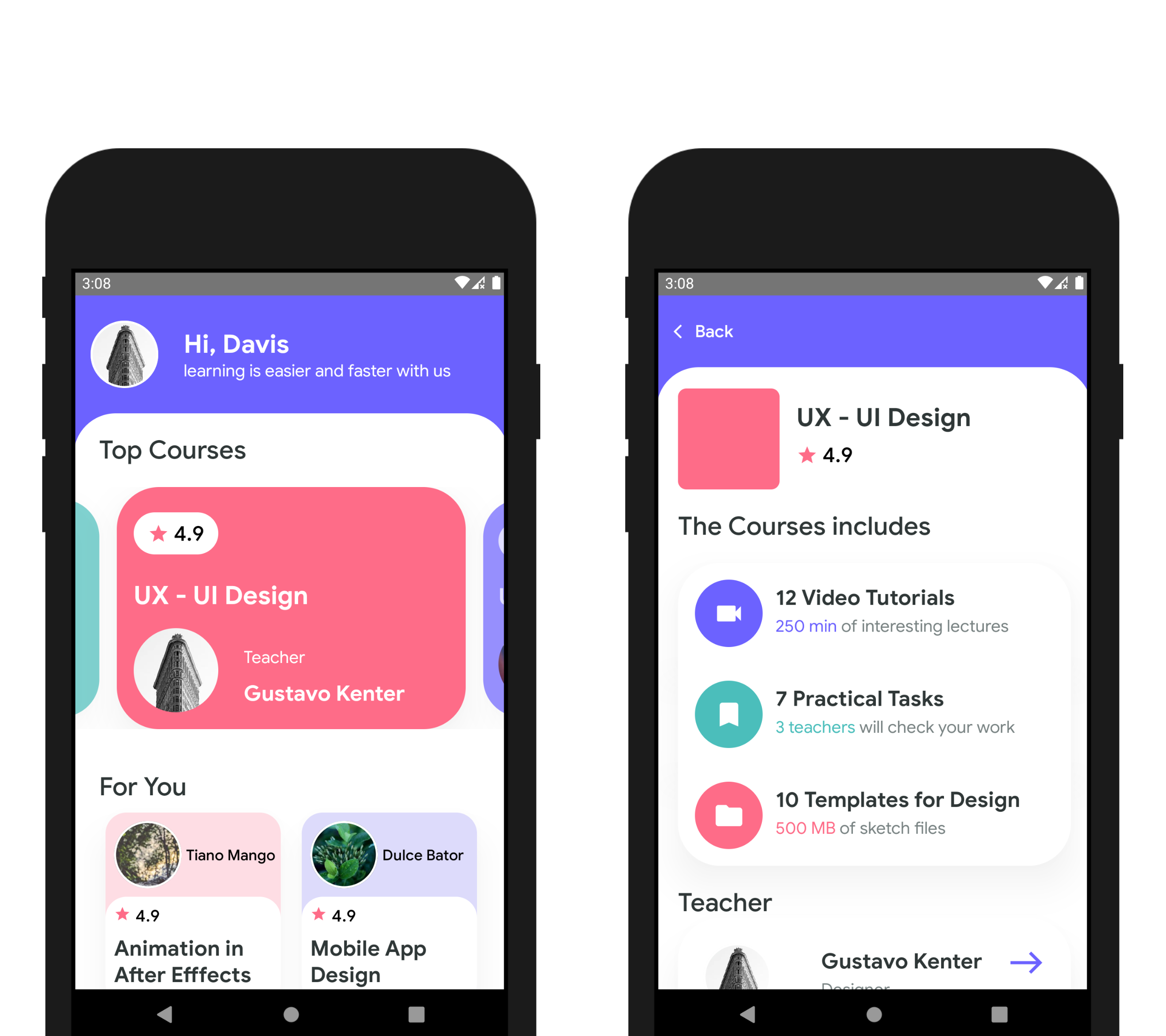 React Native Online Courses App- Featured Shot